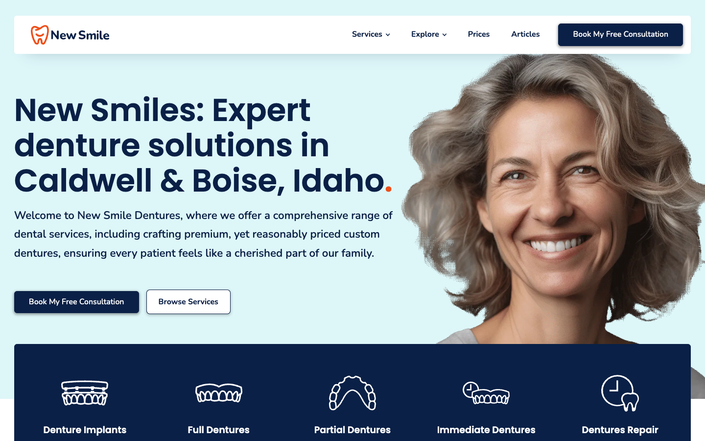 New Smile Dentures — Web Design & Lead Generation